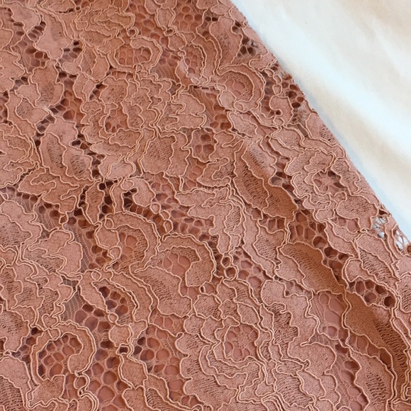 Zara A-line Pink Floral Lace Midi Skirt, XS - Picture 8 of 8